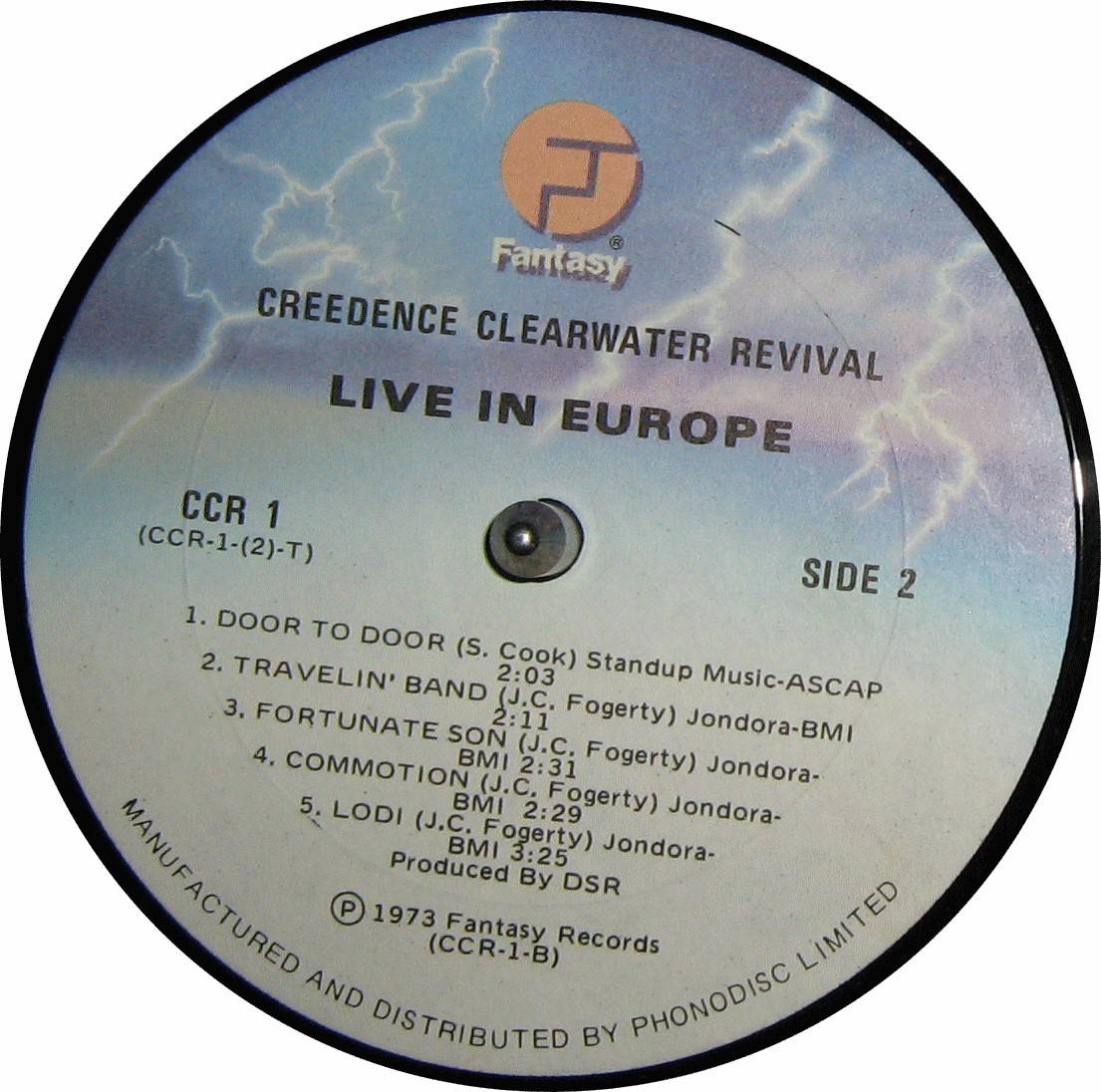 Creedence Clearwater Revival Live In Europe [lp label b can]